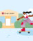 Illustration einer jungen Frau auf einem Skateboard vor einem Gebäude der BEKB.