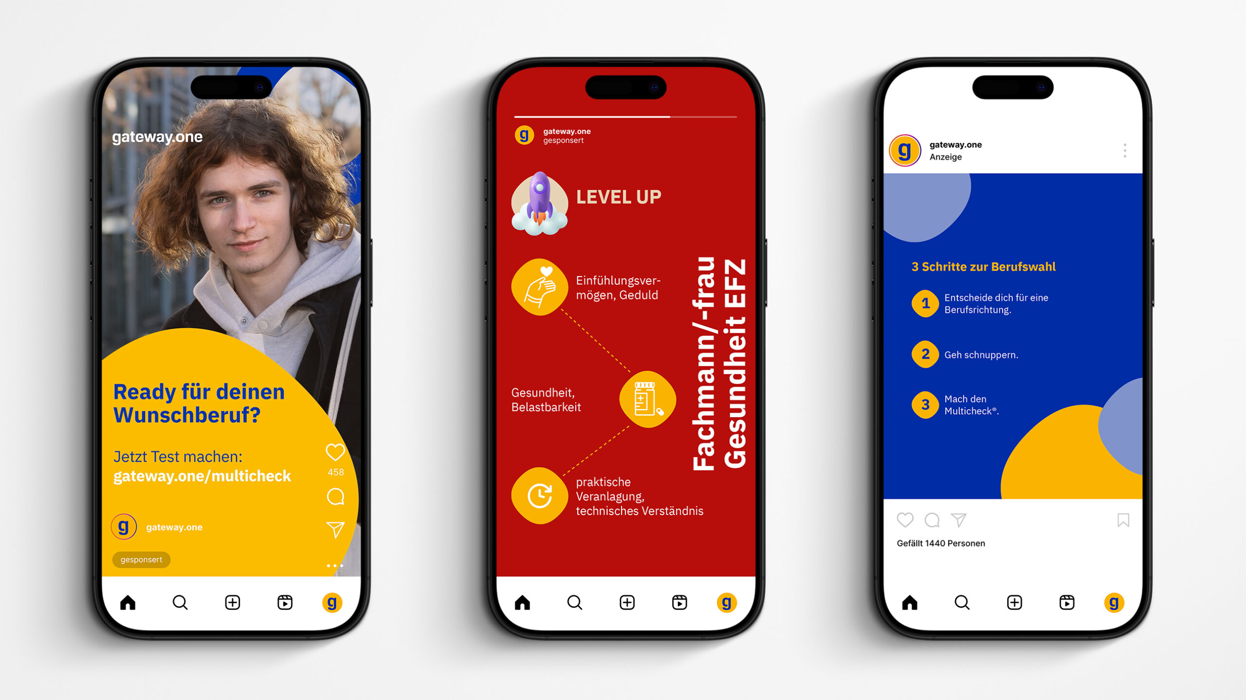 Gateway.one gibt Jungendlichen neu auch über die verschiedenen Social-Media-Kanäle Inputs und Tipps für den Weg der Berufswahl